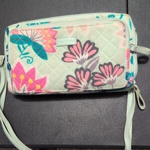 Vera Bradley Green and Pink Floral Clutch